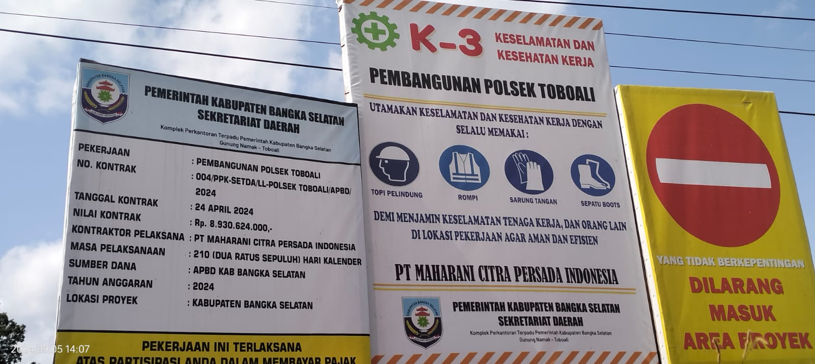Pekerja Proyek Kantor Polsek Toboali Diduga Abaikan K3, Ini Kata PPK dan Disnakertrans 2 1000146036