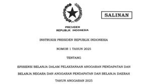 Sumber foto: tangkapan layar Instruksi Presiden (Inpres) Nomor 1 Tahun 2025.